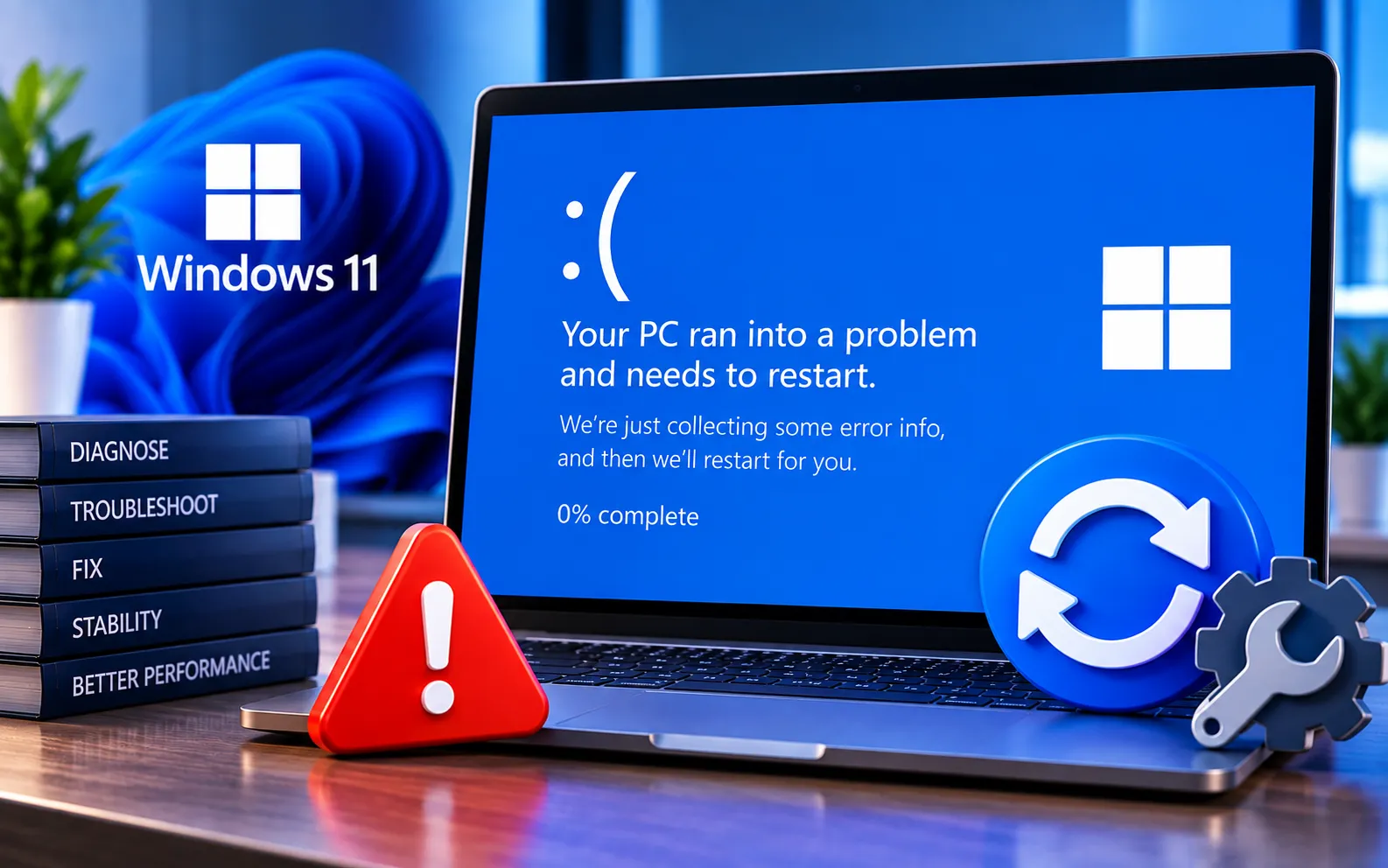 Your PC ran into a problem and needs to restart error